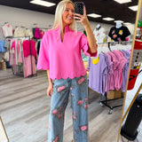 Blush Bloom Denim Pants