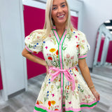 The Garden Gala Mini Dress | Cream