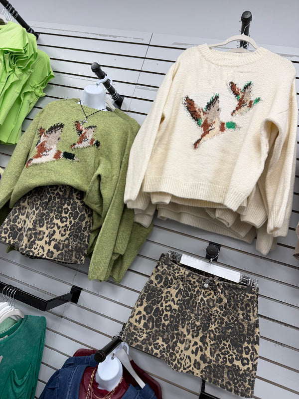 Flying Ducks Knit Sweater