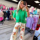 A Thing of Beauty Floral Pants Coral