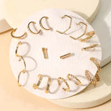 Mixed Metallic Hoop Earrings Set