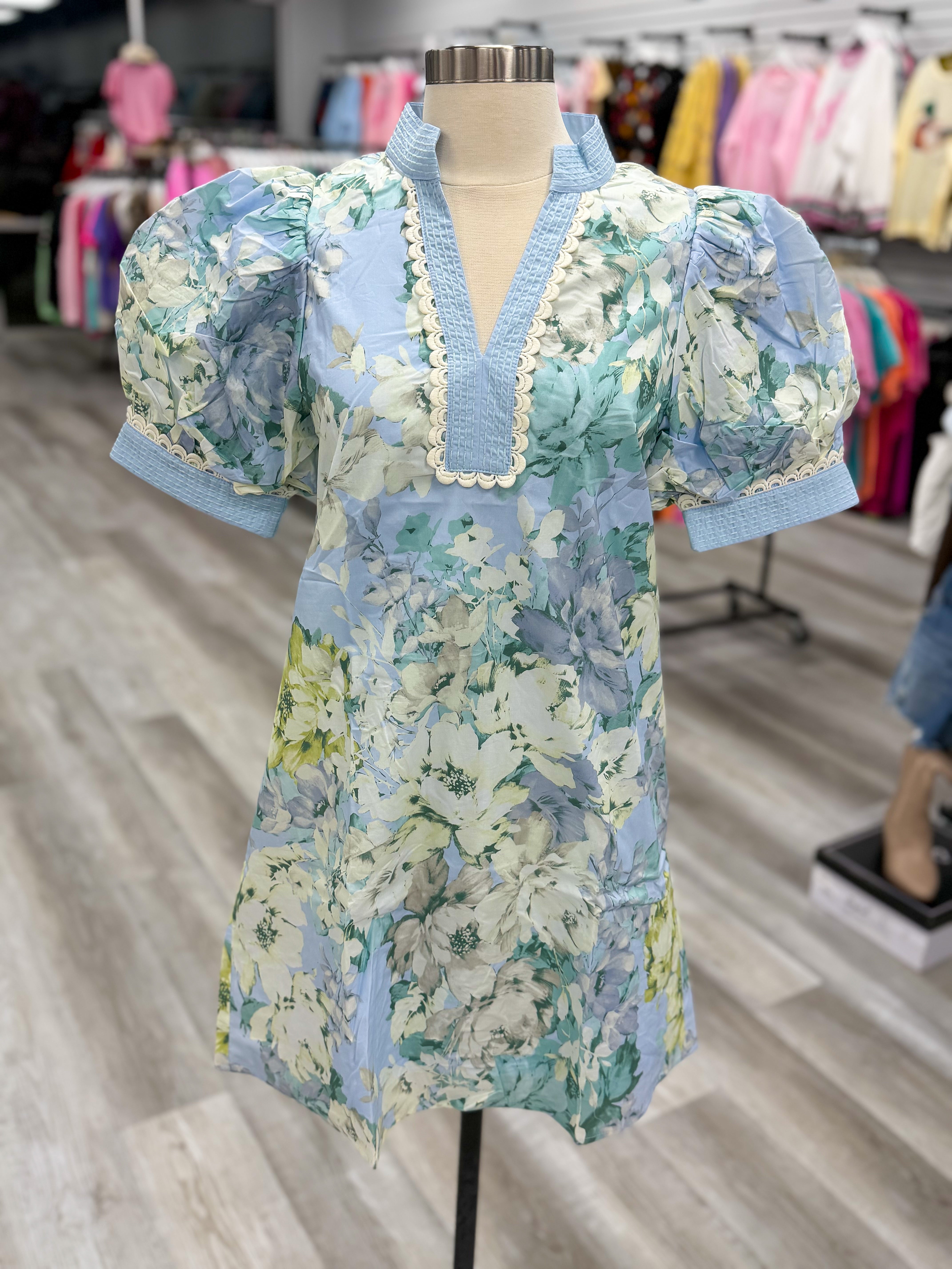 Pretty in Petals Dress Blue