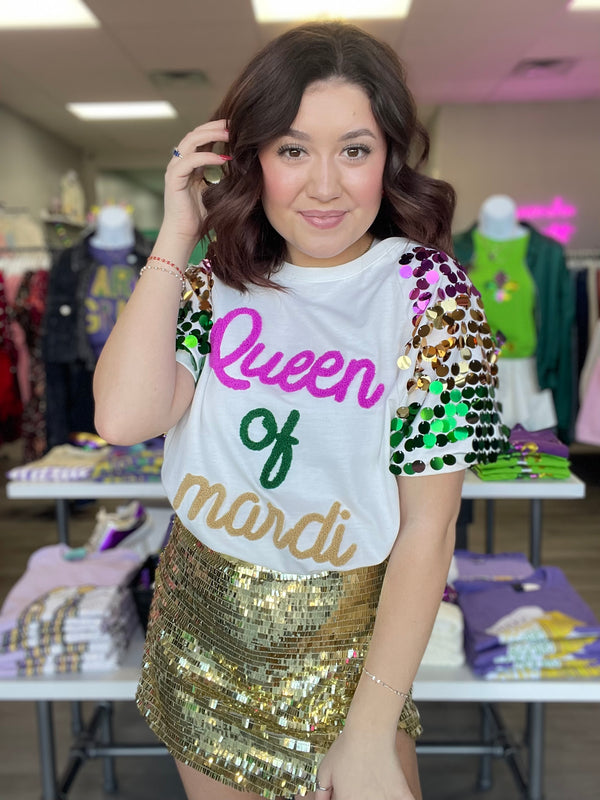 Queen of Mardi Gras Sequin Top