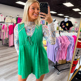 French Terry Sleeveless V Neck Romper