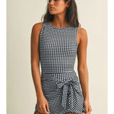 Squeeze the Day Gingham Athletic Romper Dress