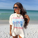 Sunshine and Tan Lines Graphic Tee on Ivory