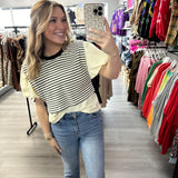 Here I Am Black White Stripe Top