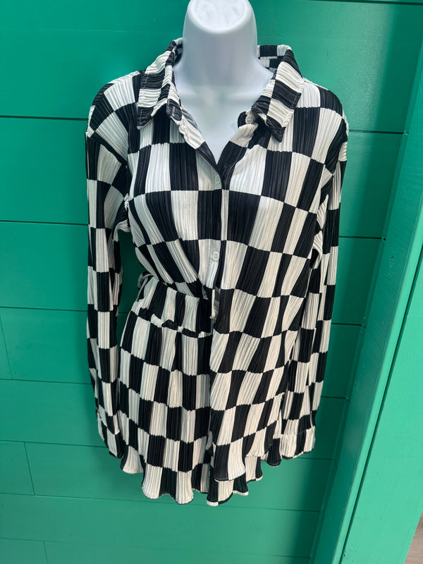 Pleated Checkered Set