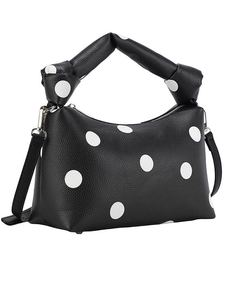 Polka Dot Print Handle Crossbody Bag