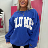 Royal Blue and White Embroidery Stitch Sweatshirt | LULU MAC