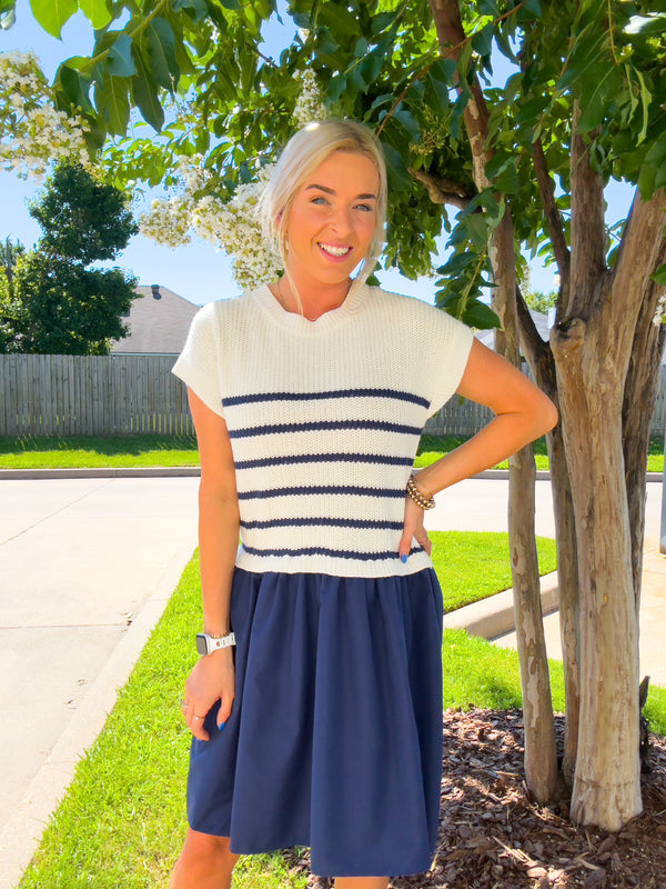 Navy Days Striped Dress