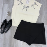 Bow Rhinestone Sweater