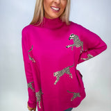 Cheetah Mock Neck Sweater - Various Colors and Plus!