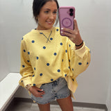 Dot Your Way Pullover | Yellow and Blue