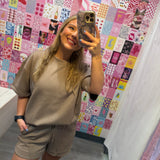 Scuba Short Sleeve Top & Shorts Set