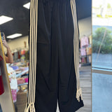Black Joggers With White Bow Stripe