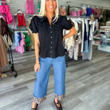 Better in Black Eyelet Top