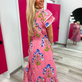 Bloom & Breeze Midi Dress | Pink