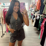Black Denim Romper