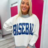 Baseball & Polka Dot Mock Neck Sweatshirt