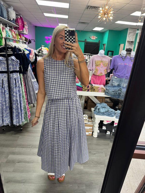 Sunday In Savannah Gingham Skirt Set