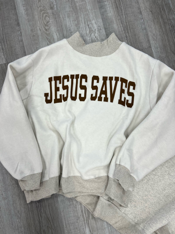 Jesus Saves Mock Neck Reversible