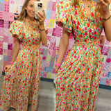Vibrant Floral Dreams Dress