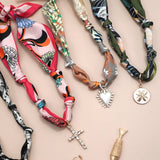 Handcrafted Scarf Interchangeable Charm Necklace |