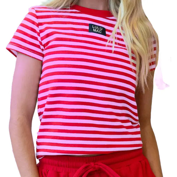 Stripe Baby Doll Top | Red Pink | LULU MAC