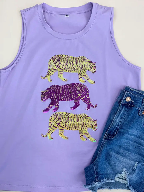 Triple Tiger | Women's Sequin Design Tank