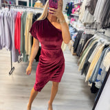 Wine Kisses Velvet Dress