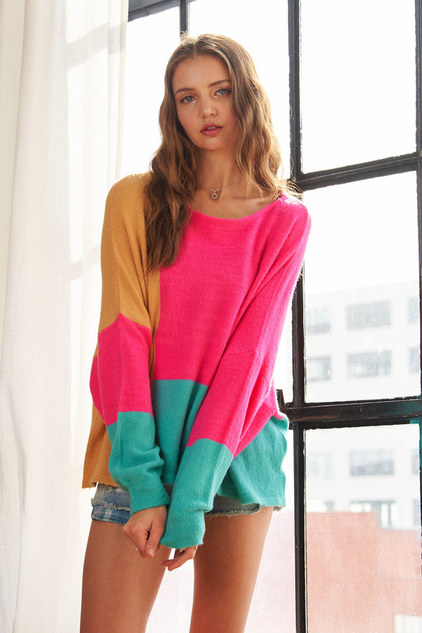 Color Block Light Sweater