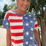 Rockets Red Glare Distressed July 4th Top