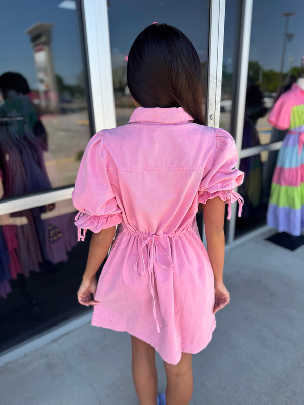 Spring Color Denim Dress