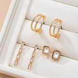 Emerald-Cut Crystal Baguette Linear & Hoop Huggies | 80E6187