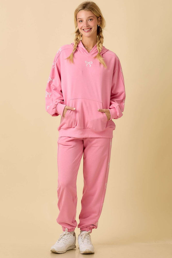 Bow Hoodie and Joggers Set