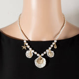 Pearl Shell Starfish Charms Pendant Necklace