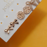 Trio Earring Set Bow and Pearl Bow