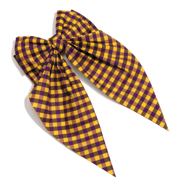 Checkered Plaid Game Day Oversized Clip-in Hair Bow