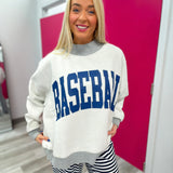 Baseball & Polka Dot Mock Neck Sweatshirt
