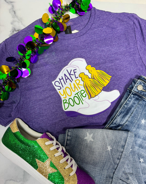 Shake Your Bootie Mardi Gras Graphic Tee