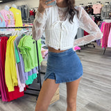 Round Neck Corset Style Top with Lace
