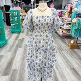 Blue and Bow Midi Dress