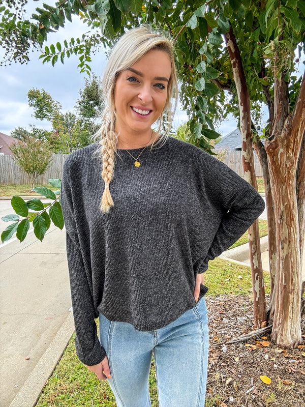 BLACK FRIDAY | Ribbed Dolman Sleeve Sweater