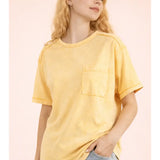 Sunny Daze Mineral Washed Knit Top with Pocket