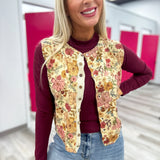 Vintage Floral Button Sweater Vest