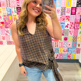 Brown Gingham Tank