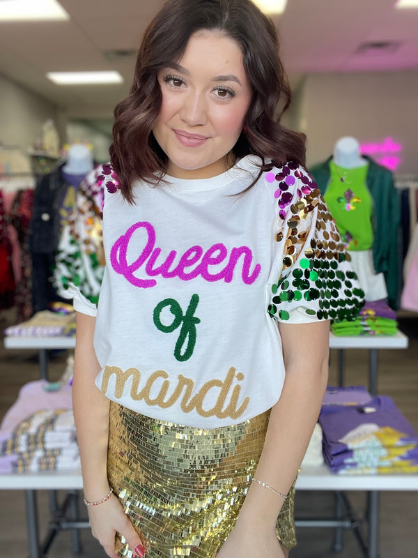 Queen of Mardi Gras Sequin Top