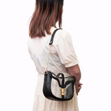 Clear Bag With Vegan Leather Trim Featuring Twist Lock Buckle Closure