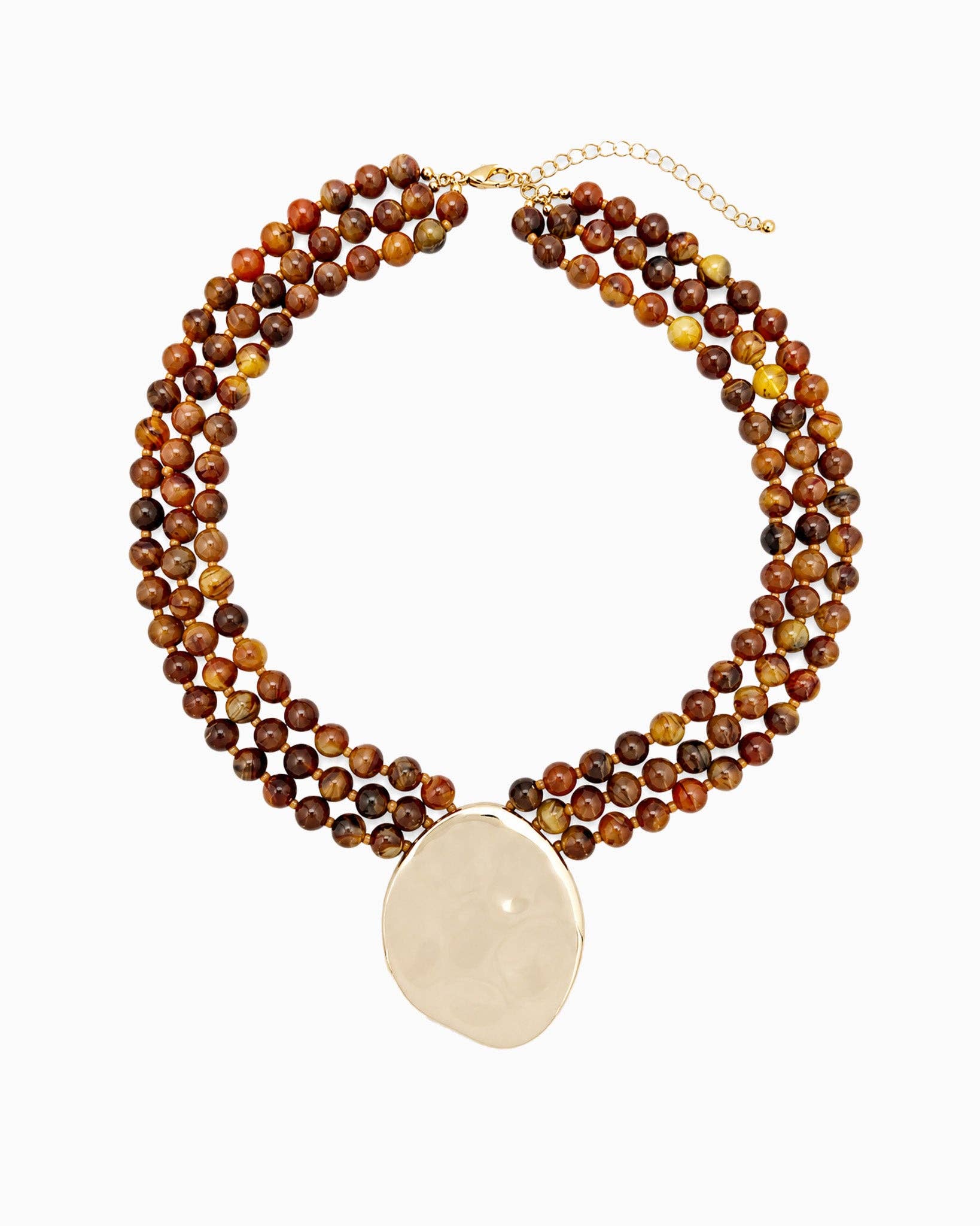 Marbled Bead Layered Statement Necklace